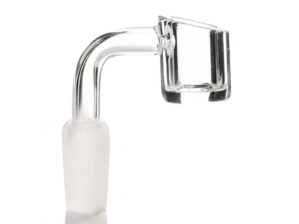 [INTER01224] GLASS (4mm Slant Cut Quartz Banger - 18mm Male - 90 Angle [AHQ18M])